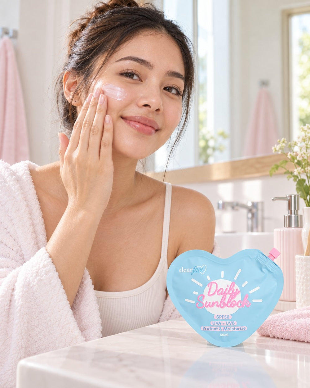 Dear Face daily sunblock 50g how to use step 2