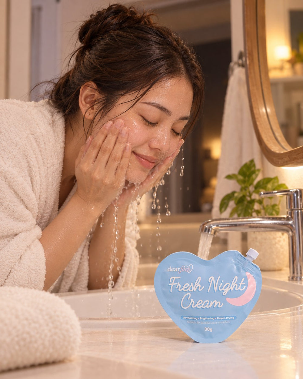 Dear Face fresh night cream 50g how to use step 1