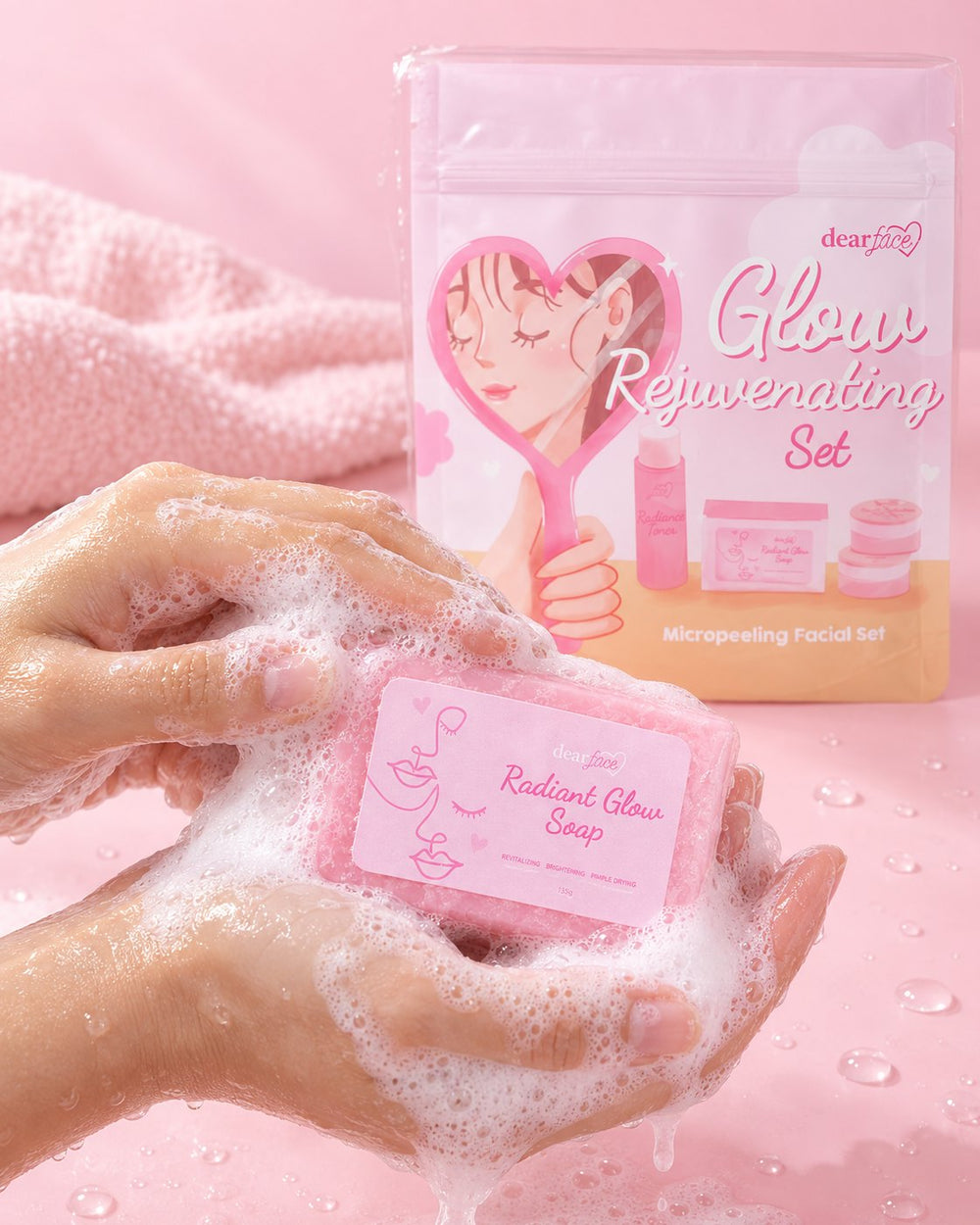 Dear Face glow rejuvenating set how to use step 1